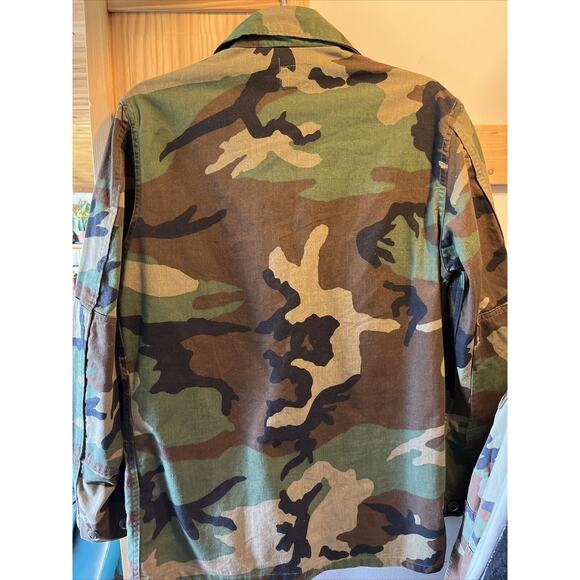 Vintage USMC Military Jacket Mens Small LS Woodland Camo Missing 2 Buttons - Picture 10 of 12